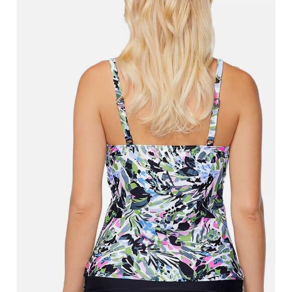 Island Escape WAIKIKI SHORES WHITE Gemini Underwire Tankini Top US 6 Small - Picture 2 of 2